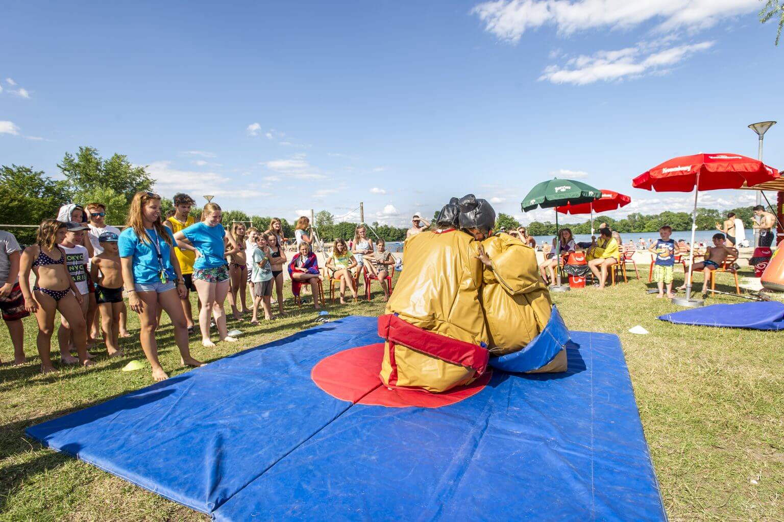 Sumo-animatie op het strand